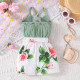 18M-6Y Toddler Girls Floral Print Cami Rompers With Belt  Girls Clothes   