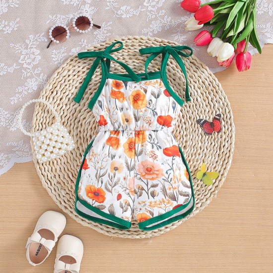 18M-6Y Toddler Girls Floral Cami Rompers  Girls Clothes   