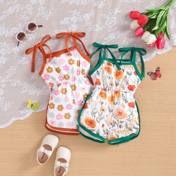18M-6Y Toddler Girls Floral Cami Rompers  Girls Clothes   