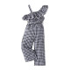 18M-6Y Toddler Girls Ruffled Off-Shoulder Plaid Jumpsuit  Girls Clothes   
