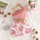 9M-4Y Toddler Girls Ruffled Sling Patchwork Floral Print Rompers  Girls Clothes   