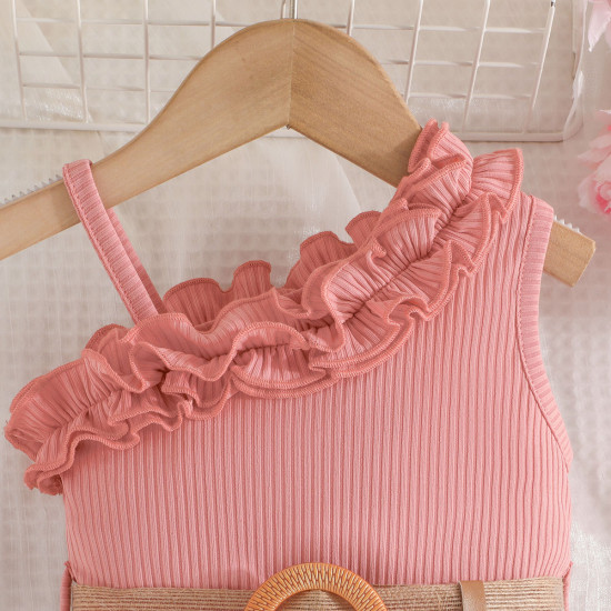 9M-4Y Toddler Girls Ruffled Sling Patchwork Floral Print Rompers  Girls Clothes   