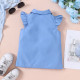 18M-6Y Toddler Girls Flying Sleeve Knot-Hem Shirts  Girls Clothes   