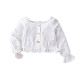 18M-6Y Toddler Girls Square Neck Long Sleeve Cropped Shirts  Girls Clothes   