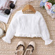 18M-6Y Toddler Girls Square Neck Long Sleeve Cropped Shirts  Girls Clothes   