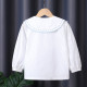 3-9Y Kids Girls White Embroidery Floral Long Sleeve Shirts  Kids Boutique Clothing   