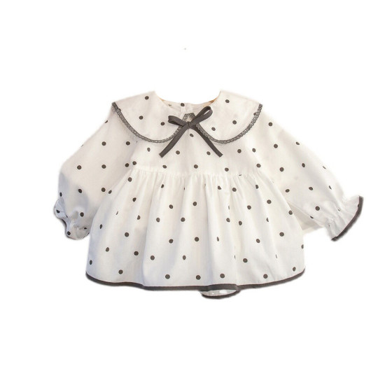 9M-6Y Toddler Girls Doll Collar Polka Dot Blouse  Girls Clothes   
