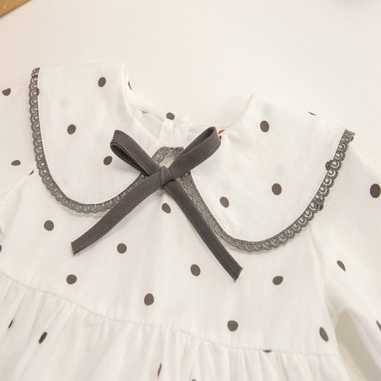 9M-6Y Toddler Girls Doll Collar Polka Dot Blouse  Girls Clothes   