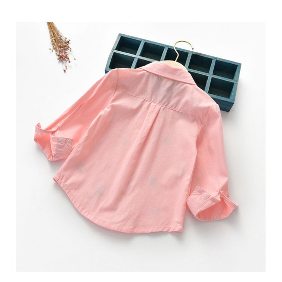 18M-7Y Toddler Girls Long Sleeve Embroidery Shirts  Girls Fashion Clothes   