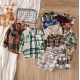 2-7Y Toddler Plaid Shirt Splicing Casual Bottoming Shirt  Toddler Boutique Clothing  