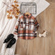 2-7Y Toddler Plaid Shirt Splicing Casual Bottoming Shirt  Toddler Boutique Clothing  