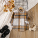 2-7Y Toddler Plaid Shirt Splicing Casual Bottoming Shirt  Toddler Boutique Clothing  