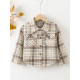 2-7Y Toddler Plaid Shirt Splicing Casual Bottoming Shirt  Toddler Boutique Clothing  
