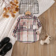 2-7Y Toddler Plaid Shirt Splicing Casual Bottoming Shirt  Toddler Boutique Clothing  