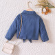 18M-6Y Toddler Girls Long Sleeve Solid Lapel Hem Knotted Shirt  Girls Fashion Clothes   