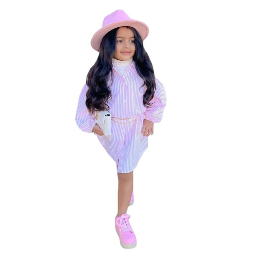 18M-7Y Toddler Girls Pink Striped Shirts  Girls Fashion Clothes   