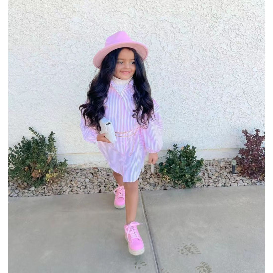 18M-7Y Toddler Girls Pink Striped Shirts  Girls Fashion Clothes   