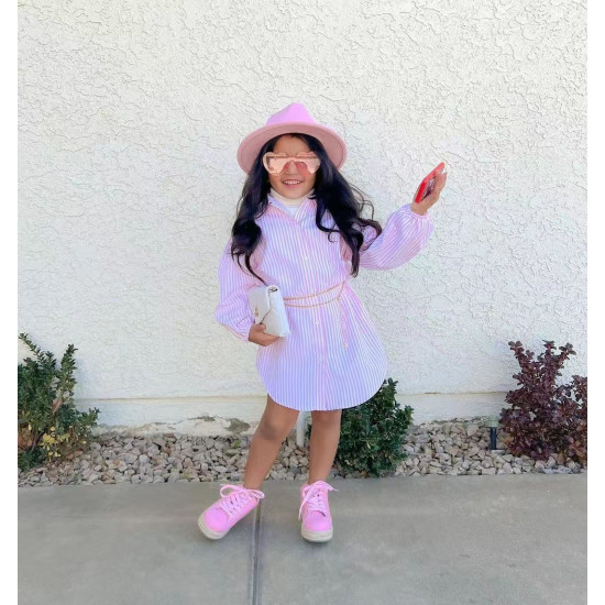 18M-7Y Toddler Girls Pink Striped Shirts  Girls Fashion Clothes   