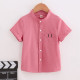 18M-6Y Solid Color Short Sleeve Button Shirt  Kids Boutique Clothing  