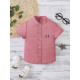 18M-6Y Solid Color Short Sleeve Button Shirt  Kids Boutique Clothing  