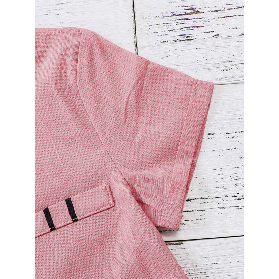 18M-6Y Solid Color Short Sleeve Button Shirt  Kids Boutique Clothing  