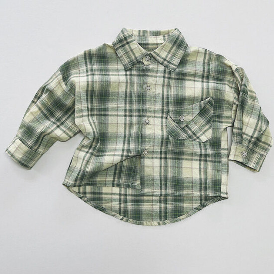 9M-6Y Toddler Vintage Boys And Girls Plaid Shirt  Toddler Boutique Clothing   