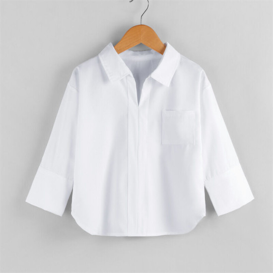 18M-6Y Toddler Girls White Lapel Shirts  Girls Fashion Clothes   