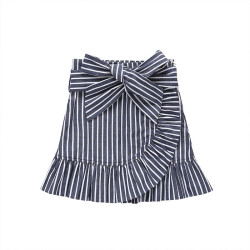 18M-6Y Toddler Girl Vertical Striped Ruffled Half-Body Skirt With Waistband Fashion Girl    