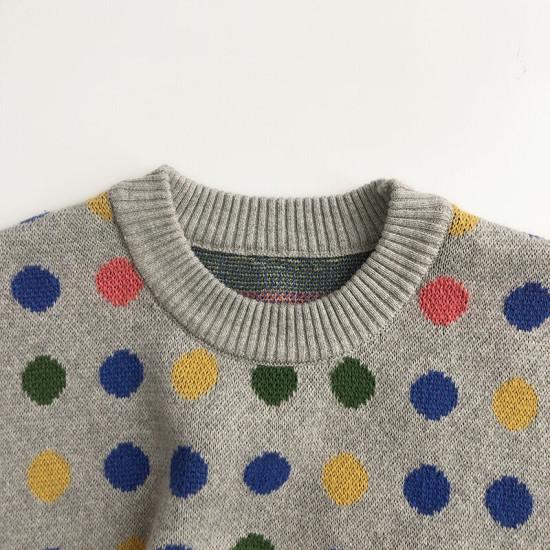 9M-6Y Toddler Colorful Polka Dots Knitted Waistcoat Sweater Vest  Toddler Boutique Clothing   