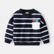 18M-6Y Toddler Boys Casual Round Neck Pullover Striped Sweatshirts  Boys Clothing   