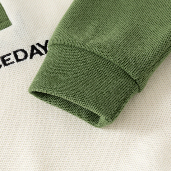 18M-6Y Toddler Boys Lapel Embroidered Lettering Sweatshirts  Boys Clothing   