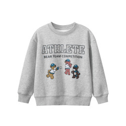 5-11Y Unisex Cartoon Letter Gray Fleece Sweatshirts  Kids Boutique Clothing   