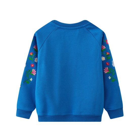 18M-7Y Toddler Girls Floral Embroidered Sweatshirts  Girls Clothes   