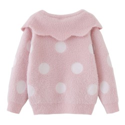 18M-7Y Toddler Girls Doll Collar Bottoming Knitted Imitation Mink Sweater  Girls Clothes   
