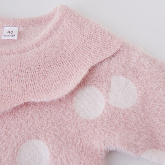 18M-7Y Toddler Girls Doll Collar Bottoming Knitted Imitation Mink Sweater  Girls Clothes   