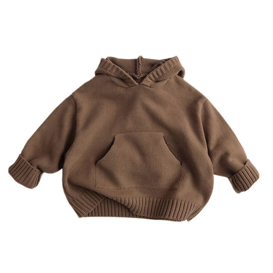 12M-5Y Toddler Retro Casual Hooded Knitted Sweater  Toddler Boutique Clothing   