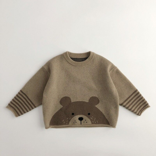 12M-6Y Unisex Retro Cartoon Pullover Knitted Sweater  Toddler Boutique Clothing   