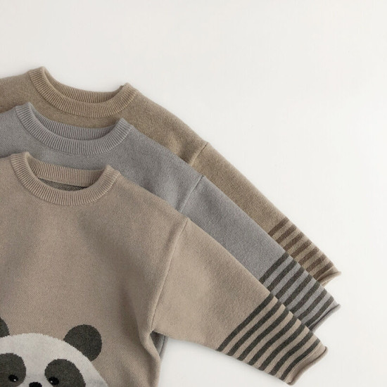 12M-6Y Unisex Retro Cartoon Pullover Knitted Sweater  Toddler Boutique Clothing   