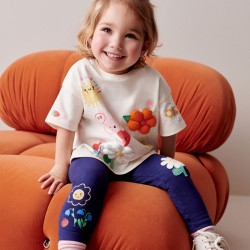 18M-7Y Toddler Girls Flower Embroidery Leggings  Girls Clothes   