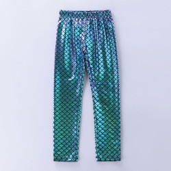 3-8Y Kids Girls Mermaid Fish Scale Gradient Leggings  Clothing Kidswear   