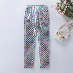 3-8Y Kids Girls Mermaid Fish Scale Gradient Leggings  Clothing Kidswear   