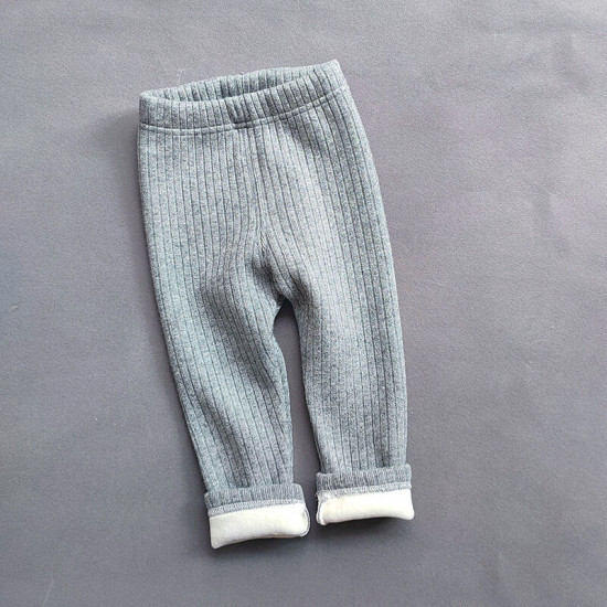 18M-7Y Toddler Girls Solid Color Fleece Striped Leggings  Girls Clothes   