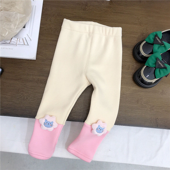 12M-6Y Toddler Girls Cartoon Color Block Casual Leggings  Girls Clothes   
