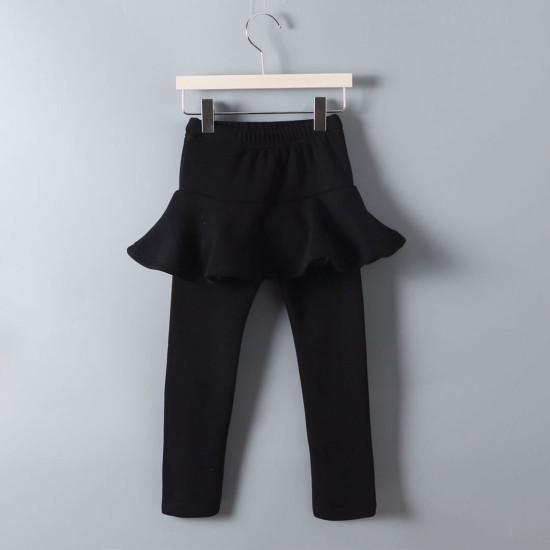 18M-7Y Toddler Girls Solid Color Ruffle Trim Legging  Girls Clothes   