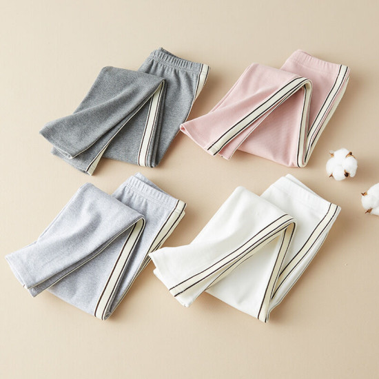 3-8Y Kids Girls Slim Fit Elastic Side Panel Leggings Trousers  Kid Clothing   