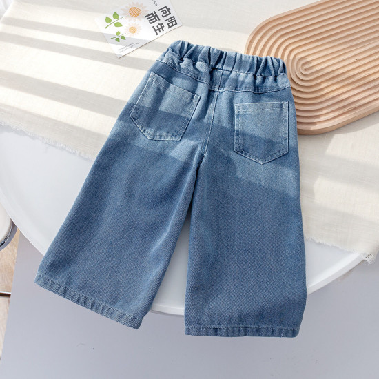 9M-6Y Toddler Girls Bear Denim Straight Pants  Girls Clothes   