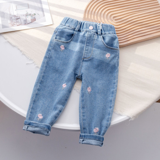 9M-6Y Toddler Girls Embroidered Jeans  Girls Clothes   