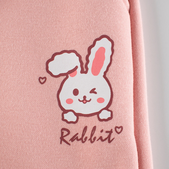 18M-7Y Toddler Girls Rabbit Print Fleece Sweatpants  Girls Clothing   