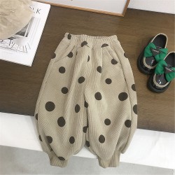 2-7Y Toddler Girls Polka Dot Corduroy Cotton Pants  Girls Clothes   