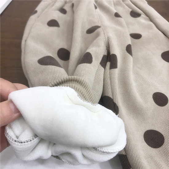 2-7Y Toddler Girls Polka Dot Corduroy Cotton Pants  Girls Clothes   